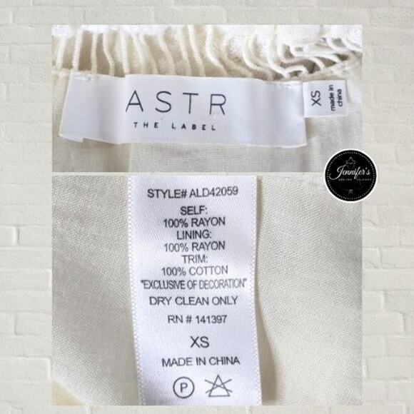 Astr Cream Off The Shoulder Floral Embroidered Ladder Trim Dress Size XS - Picture 11 of 13